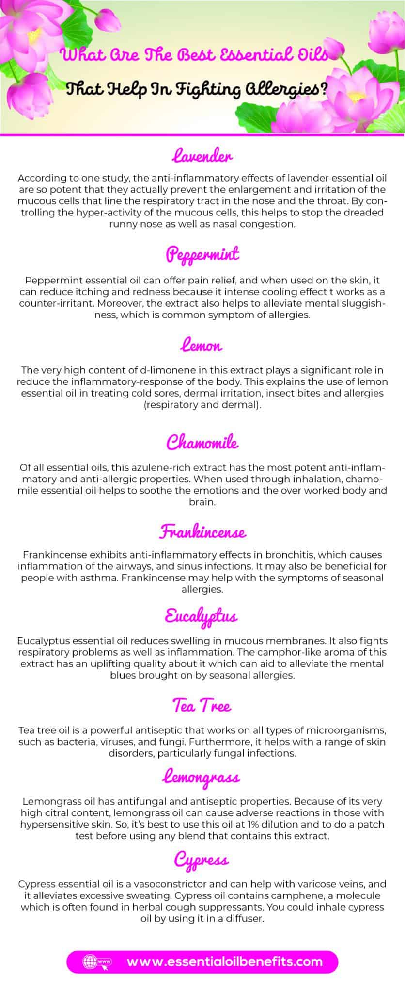 Essential Oils And Their Effectiveness In The Treatment Of Allergies Essential Oil Benefits